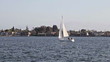 Sailing yacht in the bay Sailing yacht in the bay