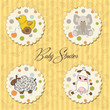 illustration of different toys items for baby