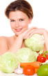 woman with vegetables