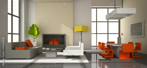 Illustration: Fictitious interior of color paperboard Fictitious interior of color paperboard