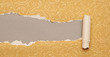 Torn gold paper background with texture and copy space for your