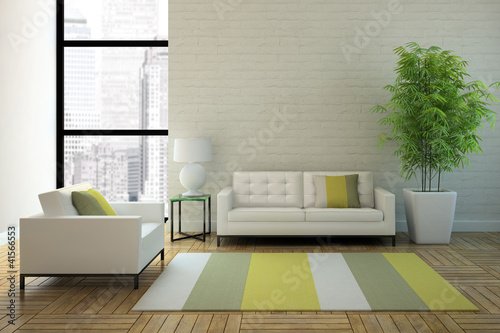 Illustration: View on the interior in skyscraper View on the interior in skyscraper
