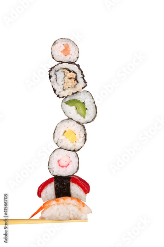 Foto: Maxi sushi, isolated on white background Maxi sushi, isolated on white background