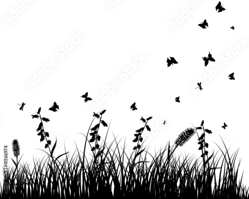 Vektor: meadow silhouette meadow silhouette