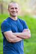 Candid shot of a man outdoor