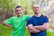 Happy father and son