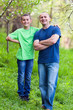 Happy father and son