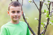 Boy in an orchard