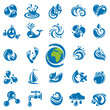 Vektor: set of abstract waters icons set of abstract waters icons