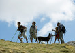 Hikers looking up