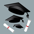 graduation cap diploma vector backgroun
