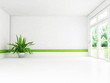 Interior design scene with the plant and the window