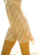 Woman's mid-section, wearing light dress