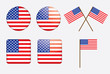 badges with United States flag vector illustration badges with United States flag vector illustration