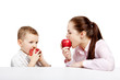 Photo: They eat fresh, red, shiny apples. They eat fresh, red, shiny apples.
