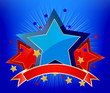 Elegant blue stars and banner