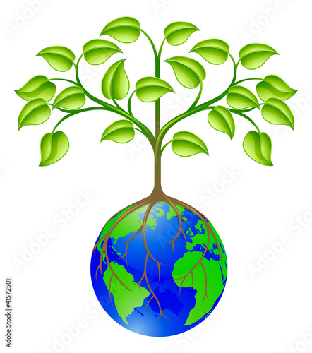 Vektor: World globe tree World globe tree