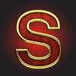 Vector golden figure with red wood