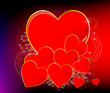 Elegant red heart beautiful background