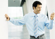 Businessman looking at cell phone