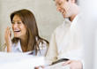 Man and woman laughing