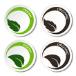 Vector fresh and organic symbols with leaf