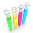 Illustration: TestTubesAndColorfulWaterTopView TestTubesAndColorfulWaterTopView