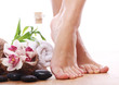 Beautiful legs and different spa items