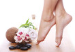 Beautiful legs and different spa items
