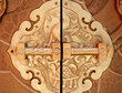golden etched metal door handles