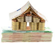 concept immobilier sur liasse de billets concept immobilier sur liasse de billets