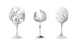 Stylized outline of wine glasses