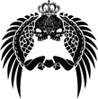 One Color Crown Skull Wings