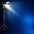 Studio photo flash light with beam of light.