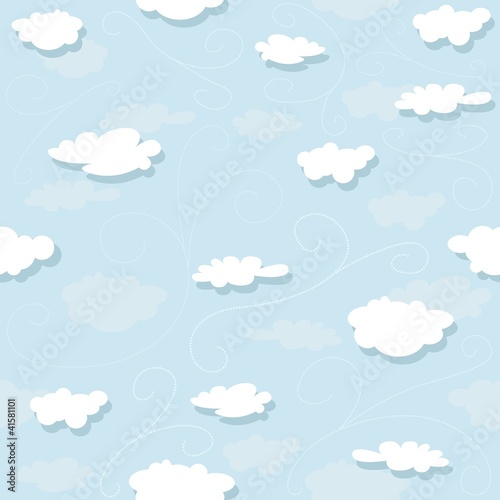 Illustration: Clouds Pattern - Repetitive Illustration Clouds Pattern - Repetitive Illustration