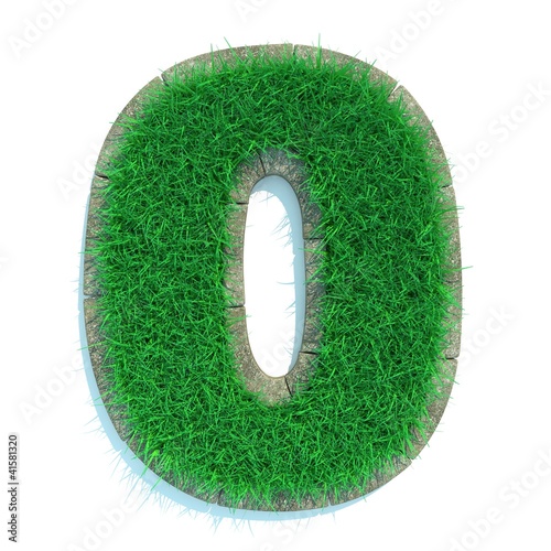 Illustration: Beautiful Spring Numbers Made of Grass Surrounded with Border Beautiful Spring Numbers Made of Grass Surrounded with Border