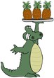 Alligator Holding Pineapples