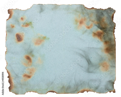 Photo: Burned blue rough cardboard Burned blue rough cardboard