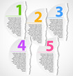 Torn paper progress option labels