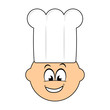 Happy cook cartoon isolated over white background