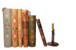 stack antique books and candlestick stack antique books and candlestick