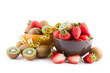 Strawberries and kiwi fruits