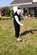 old man on garden old man on garden