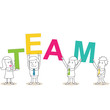 Geschäftsleute, Buchstaben, TEAM