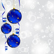 christmas ball on abstract winter gray