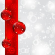 christmas ball on abstract winter gray