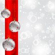 christmas ball on abstract winter gray