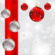 christmas ball on abstract winter gray