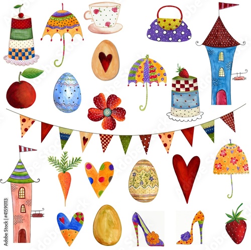 Illustration: Artworks. Set of decorative elements Artworks. Set of decorative elements
