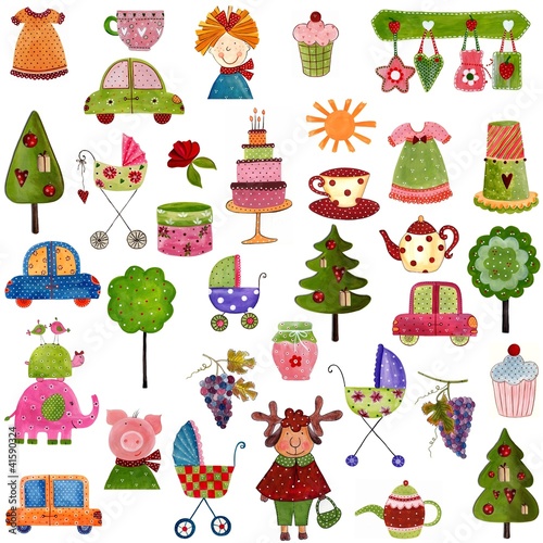 Illustration: Artworks. Set of decorative elements Artworks. Set of decorative elements